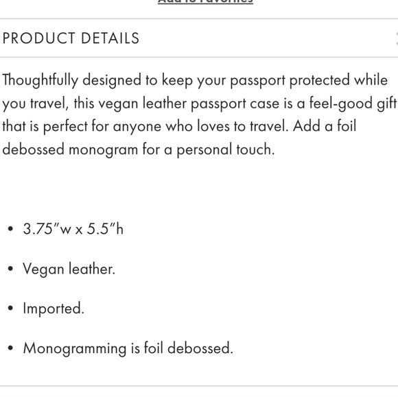 Mark & Graham Fillmore Vegan Leather Passport Holder "TPB" - blush - Picture 4 of 8